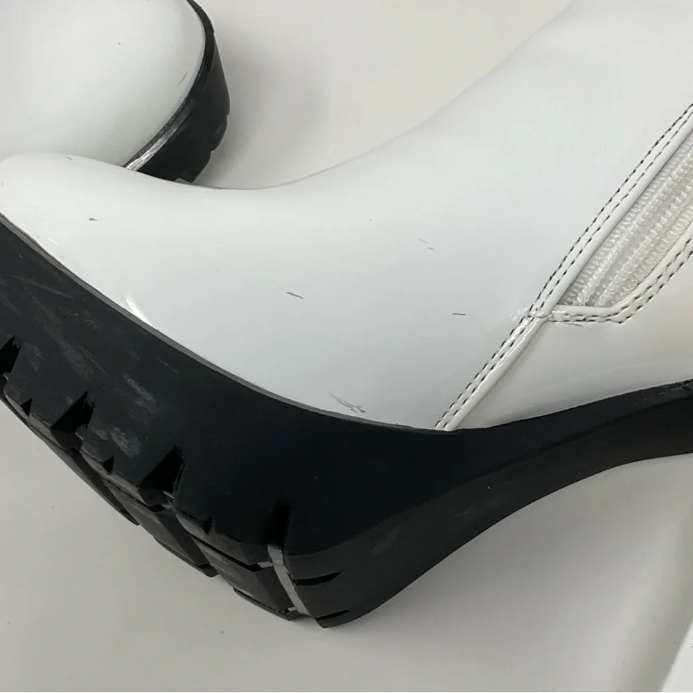Allegra K Round Toe Chunky Heels Platform Ankle Boots Size 7.5